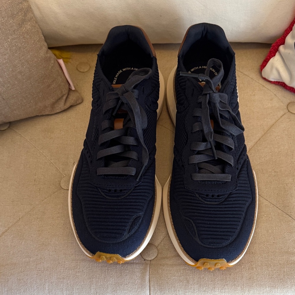 Cole Haan Dark Blue Sneakers with White and Brown Accents